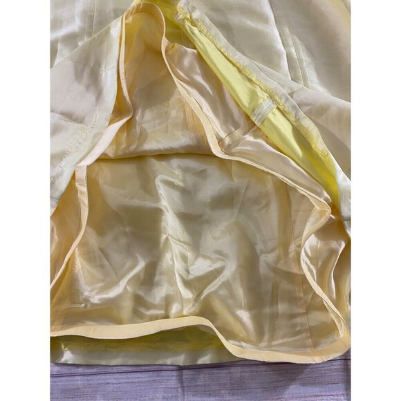Vintage Donna Morgan Women's Yellow Embellished Satin Maxi - 12 - Picture 13 of 13